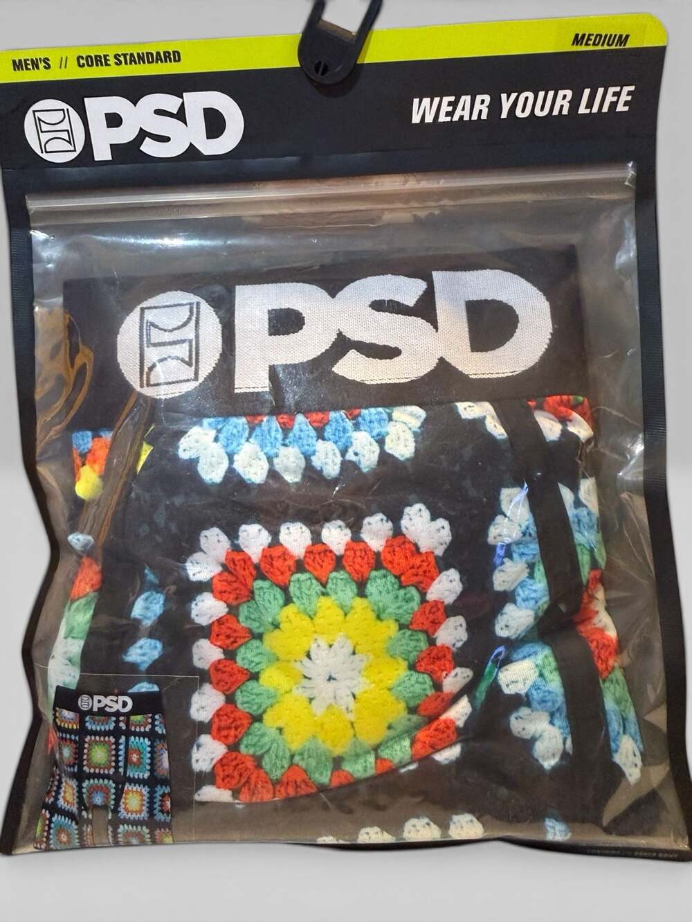 PSD Men's Core Standard Granny Check Boxer Briefs Size Medium